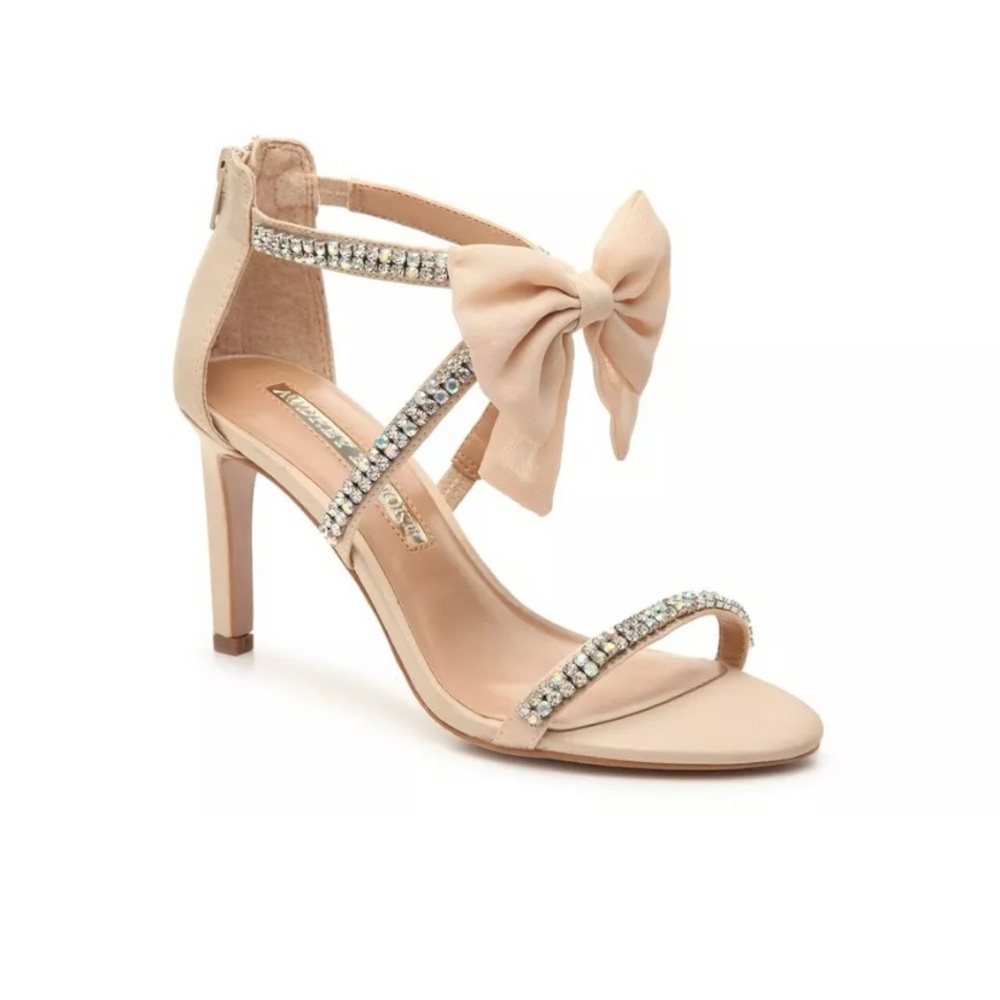 Audrey Brook Cinderella Rhinestone Formal Heel Champagne Satin